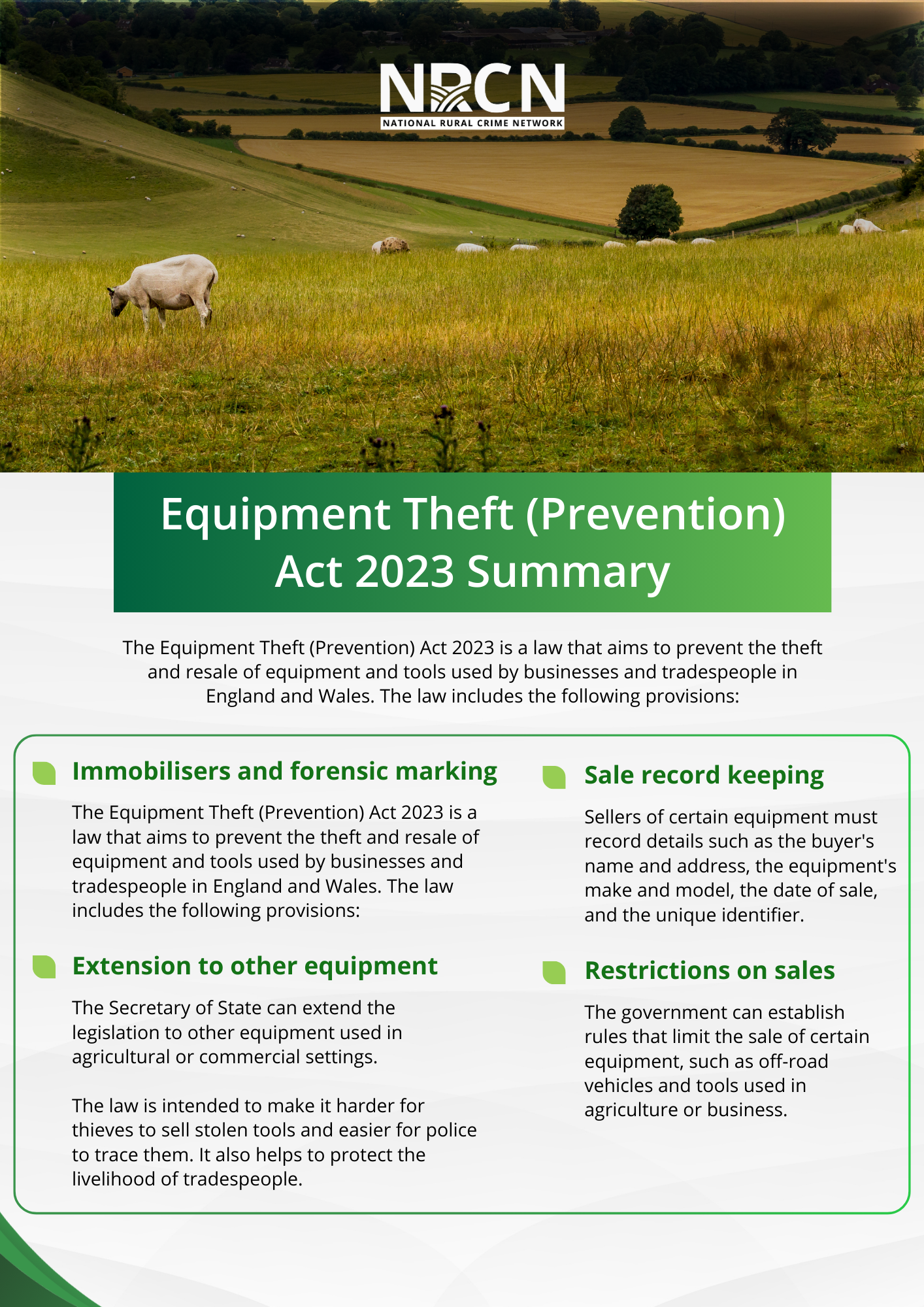 Equipment Theft Prevention Act Briefing
